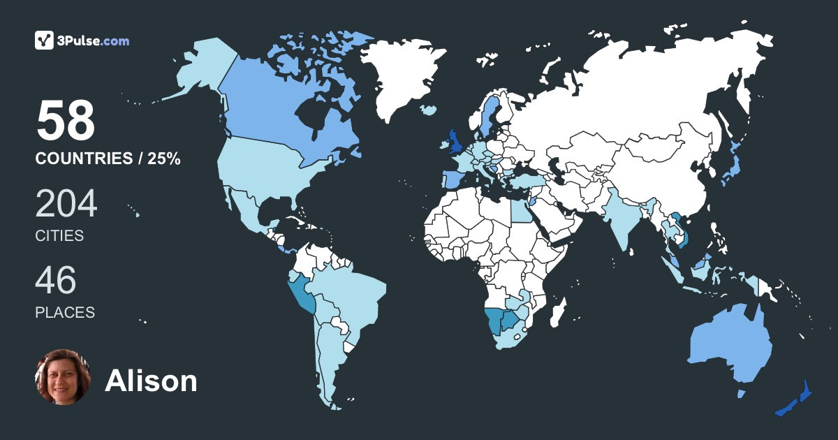 Alison Moorhouse's Travel Map Image