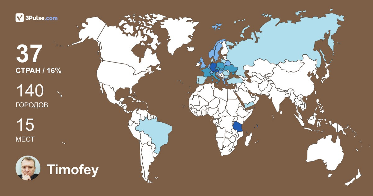 Timofey Busel's Travel Map Image