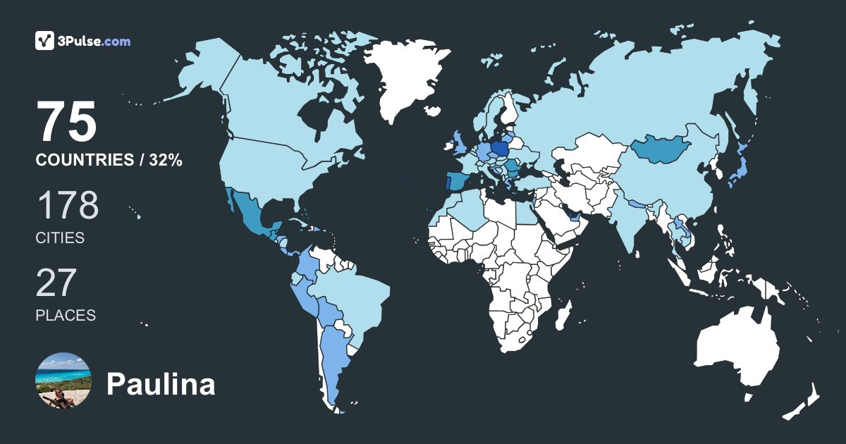Paulina Pinkowska's Travel Map Image