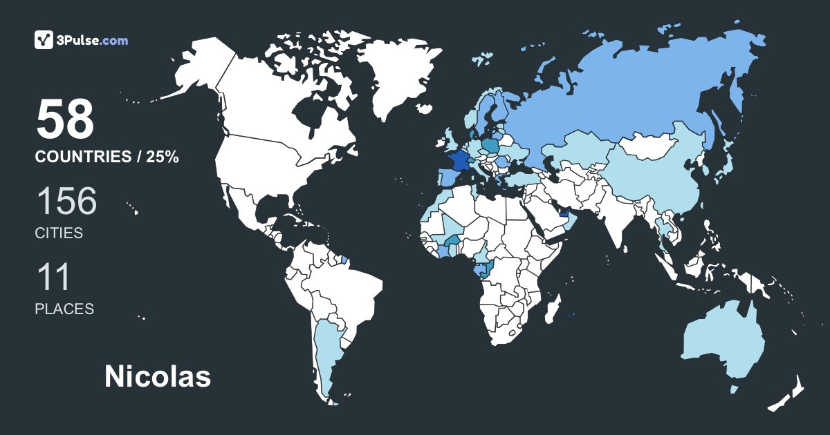 Nicolas Chemineau's Travel Map Image