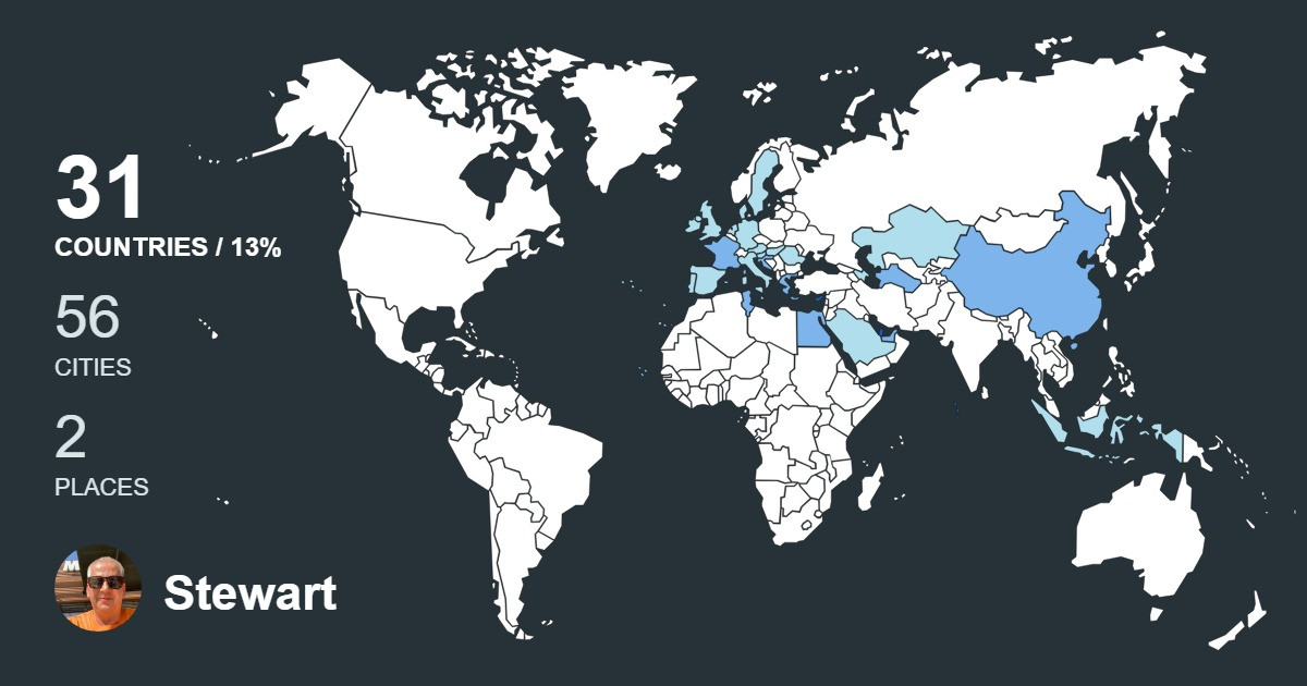 Изображение Карты путешествий Stewart Anderson