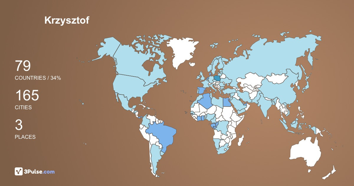 Krzysztof Koniszewski's Travel Map Image