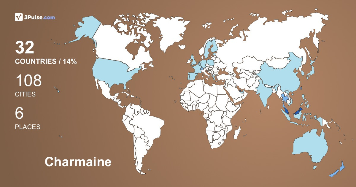 Charmaine Low-Sim-Bean's Travel Map Image