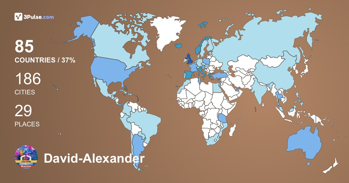 David-Alexander Elder's Travel Map Image