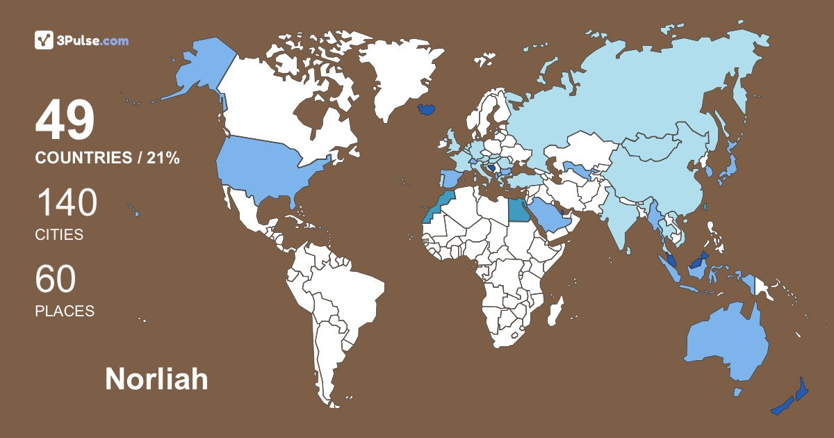 Norliah Sulaiman's Travel Map Image