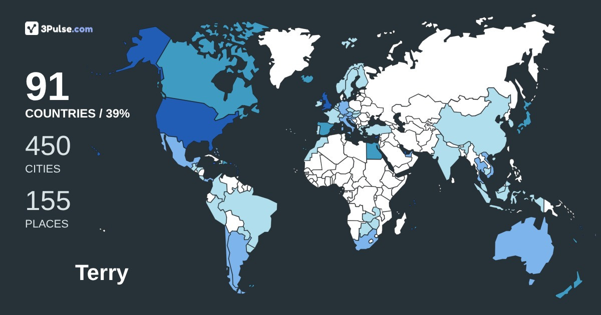 Terry Watson's Travel Map Image