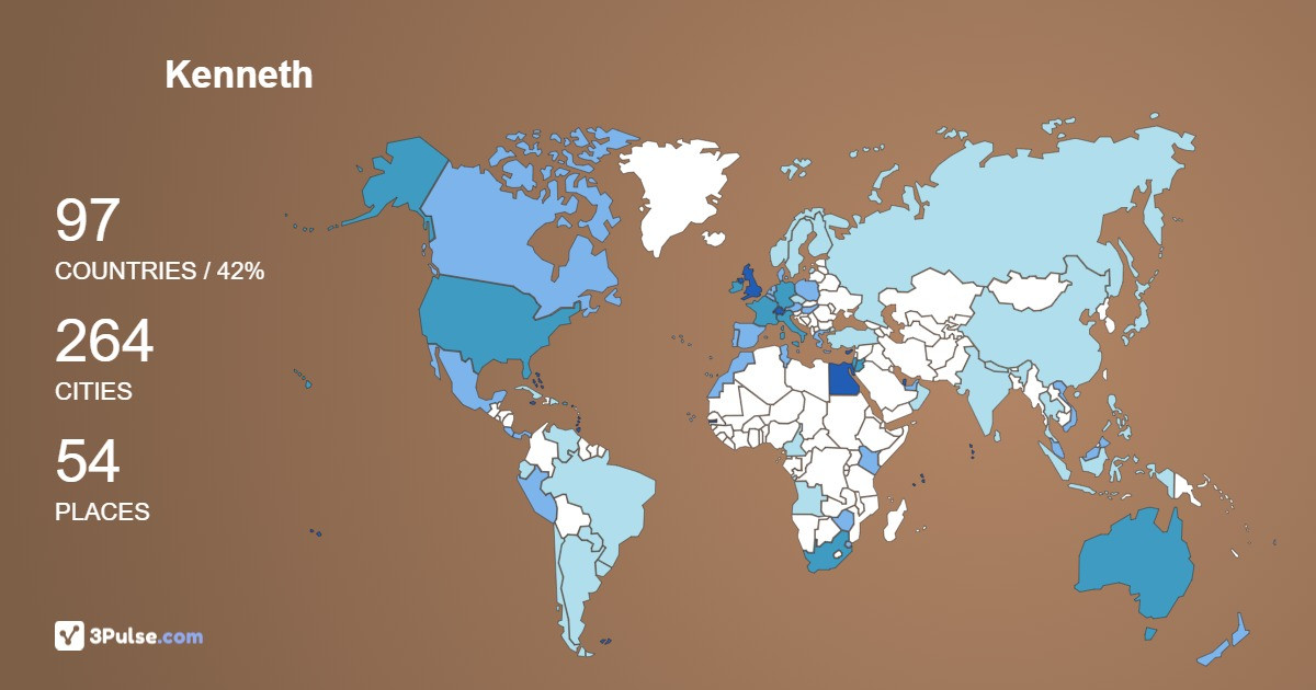 Kenneth Coleman's Travel Map Image