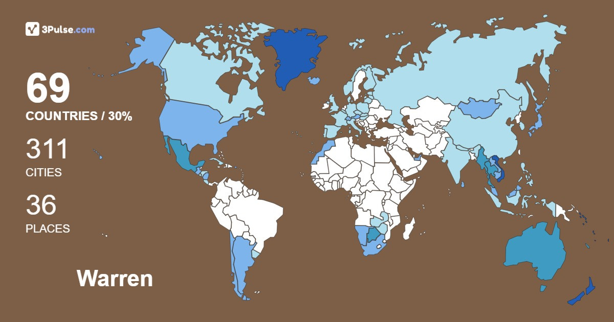 Warren Herd's Travel Map Image