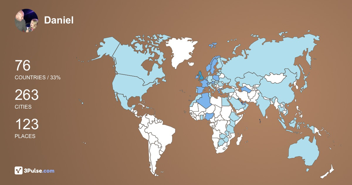 Daniel Peck's Travel Map Image
