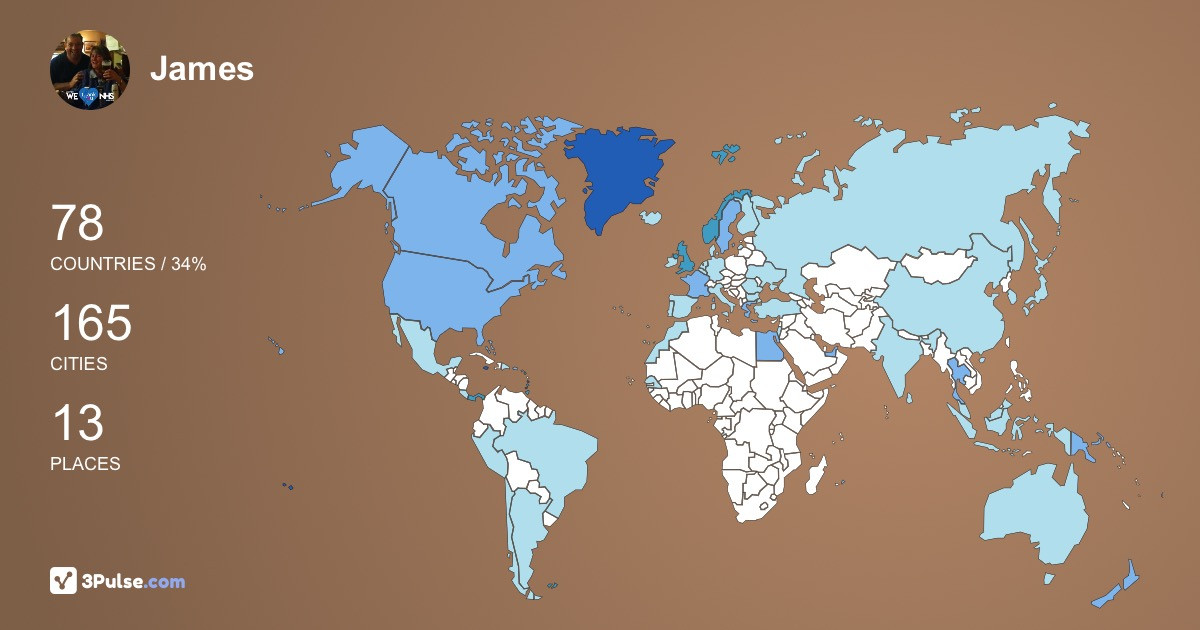 James Quick's Travel Map Image