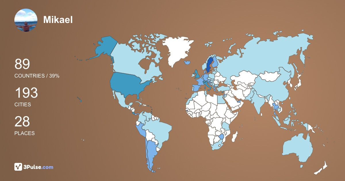 Mikael Persson's Travel Map Image