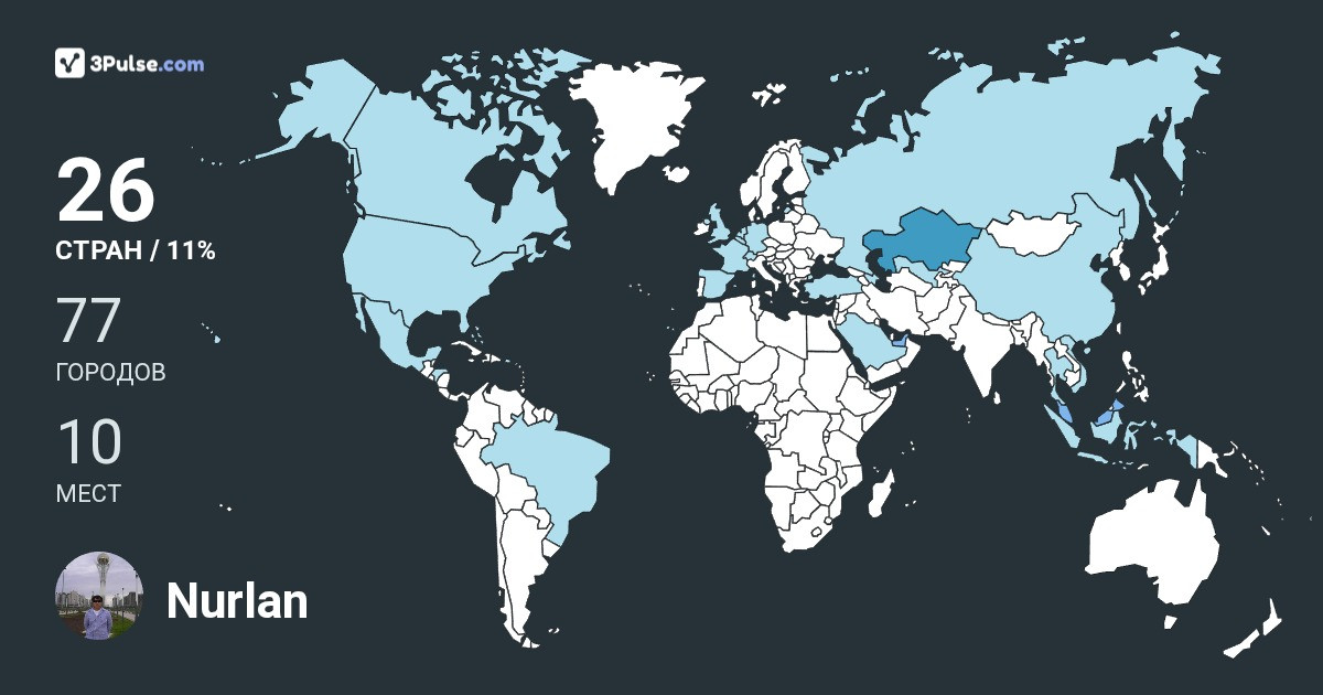 Изображение Карты путешествий Nurlan Kulshinbayev