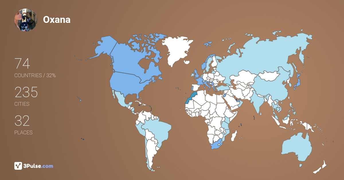 Изображение Карты путешествий Oxana Kavchak