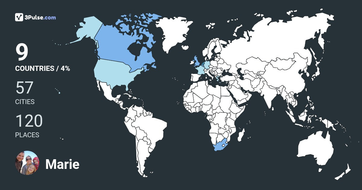 Marie Walton's Travel Map Image