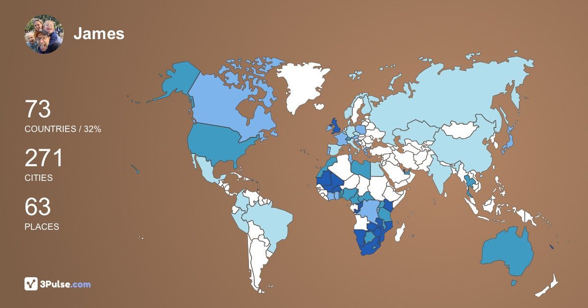 James Kelly's Travel Map Image