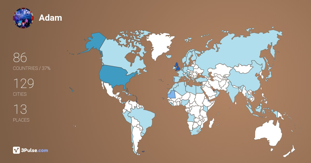 Изображение Карты путешествий Adam Cooper