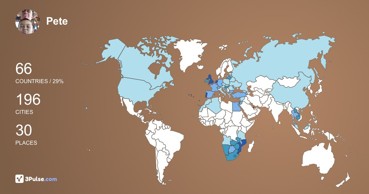 Изображение Карты путешествий Pete Davies