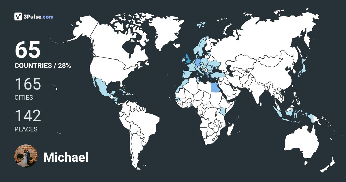 Michael Clowry's Travel Map Image