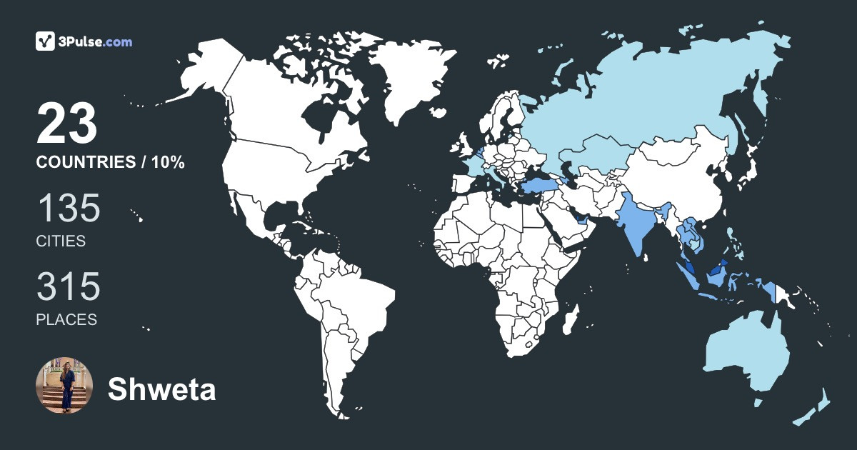 Shweta Khurmi's Travel Map Image