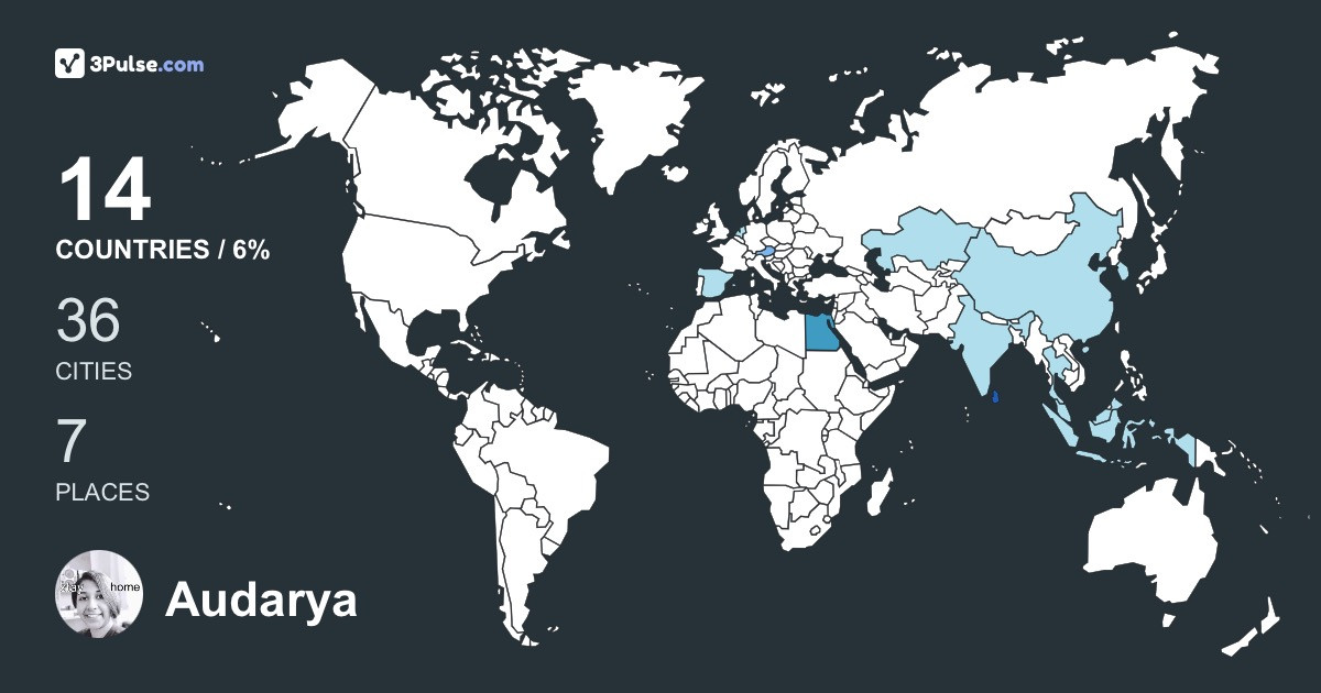 Audarya Guruge's Travel Map Image