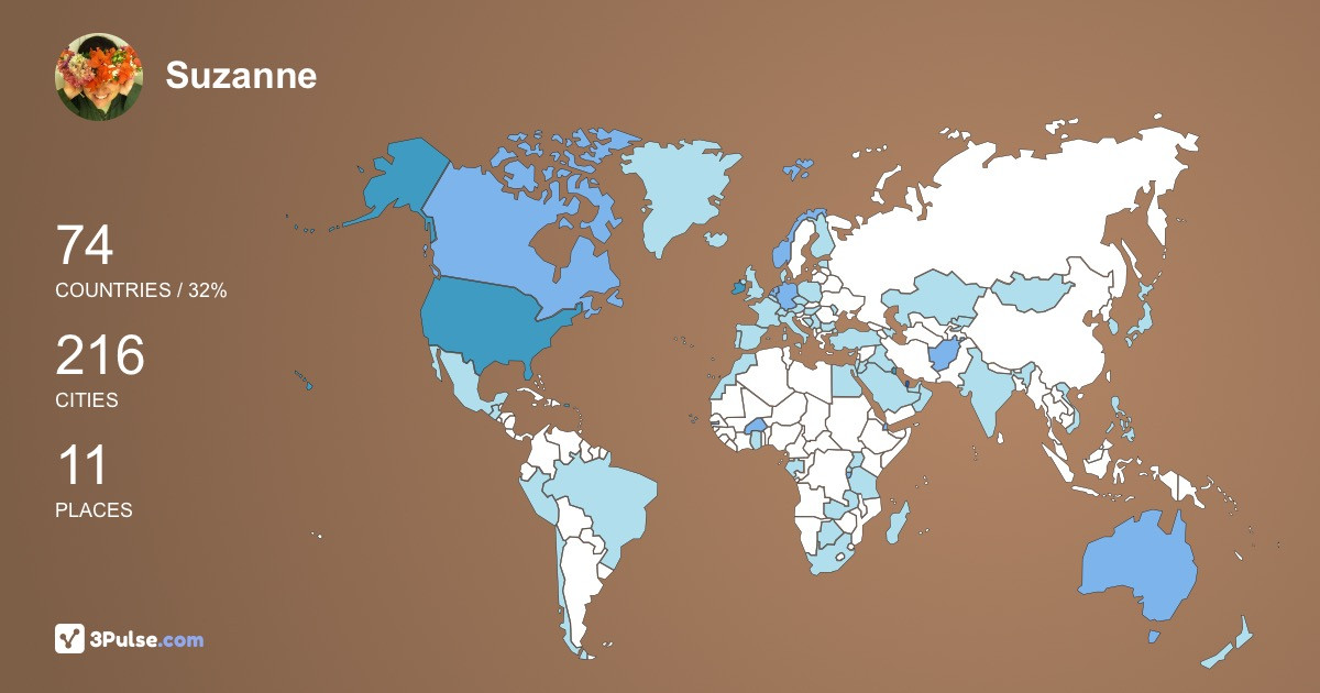 Suzanne Feely's Travel Map Image