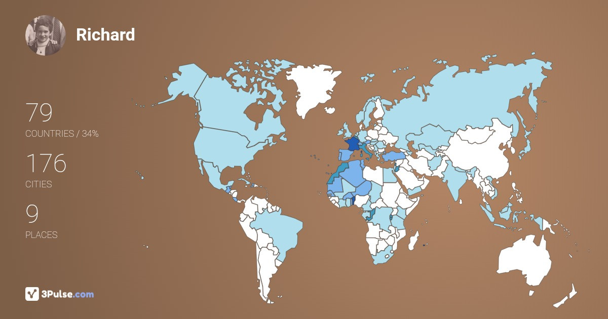 Richard Sdillot's Travel Map Image