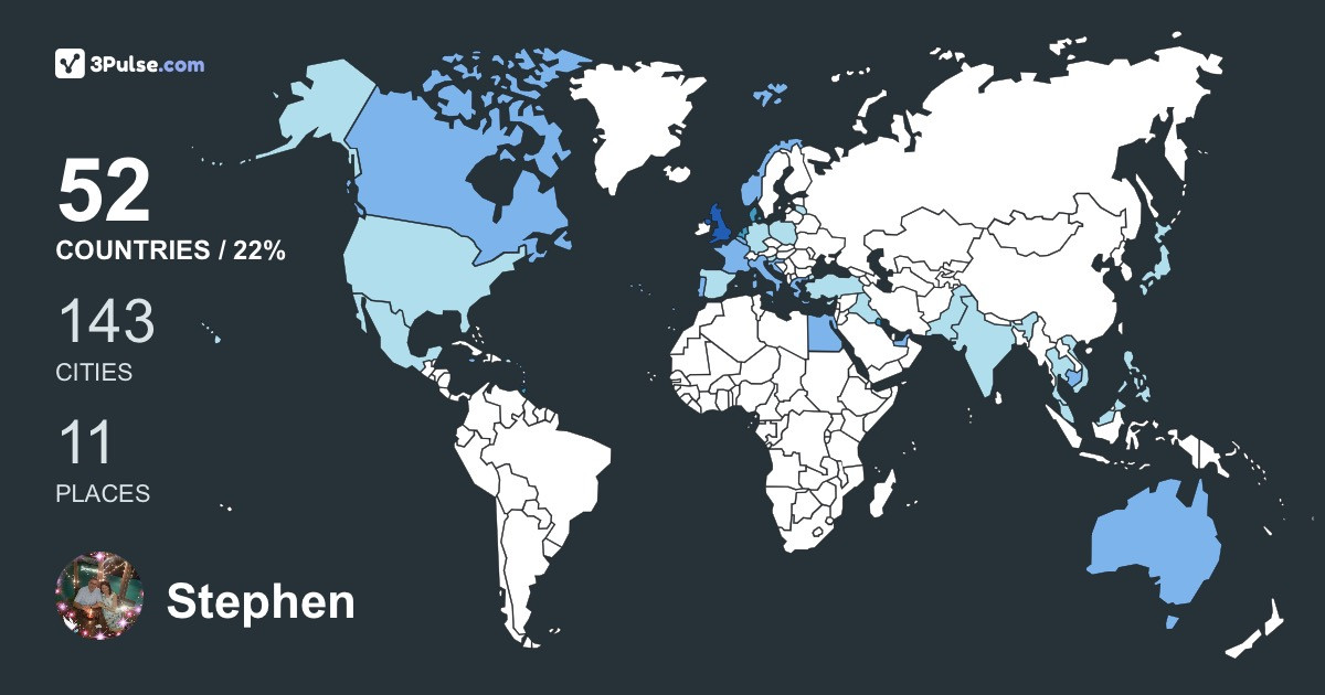 Stephen Goodman's Travel Map Image