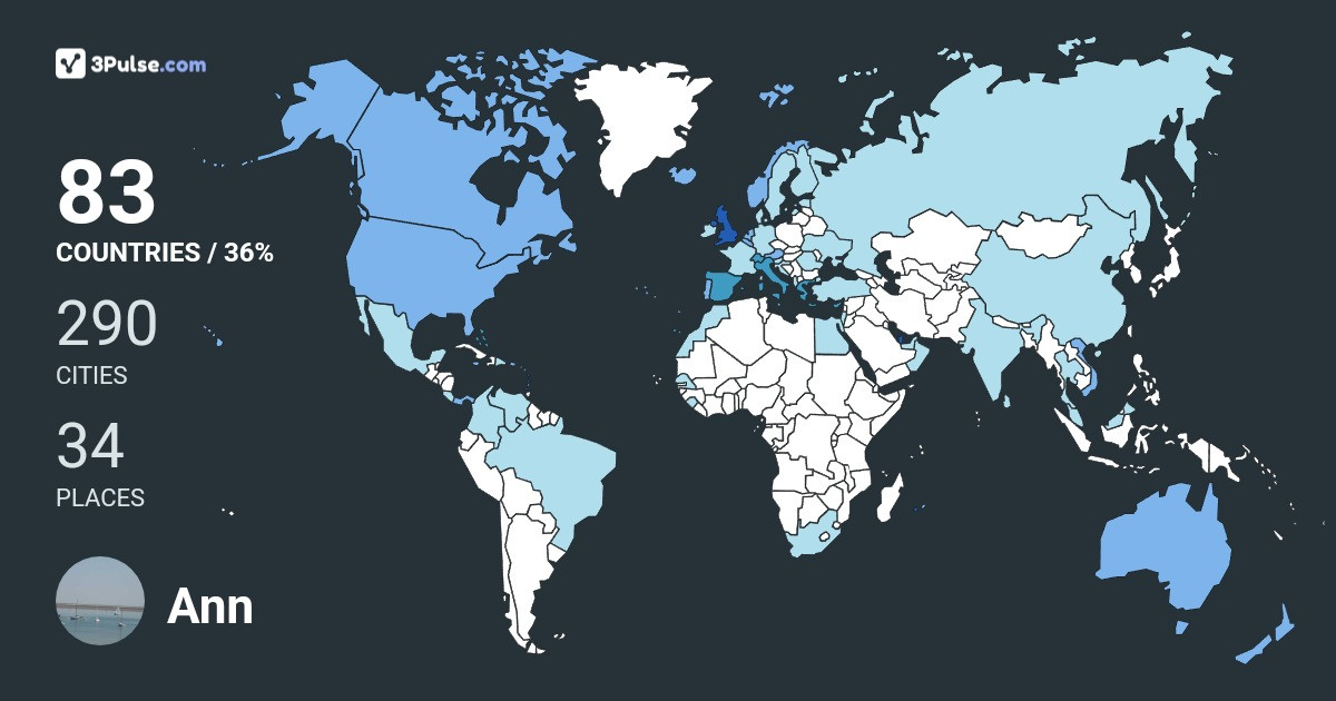 Ann Taylforth's Travel Map Image