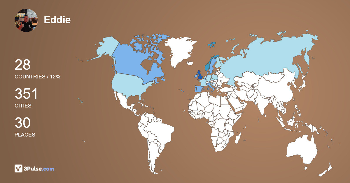 Eddie Marshall's Travel Map Image