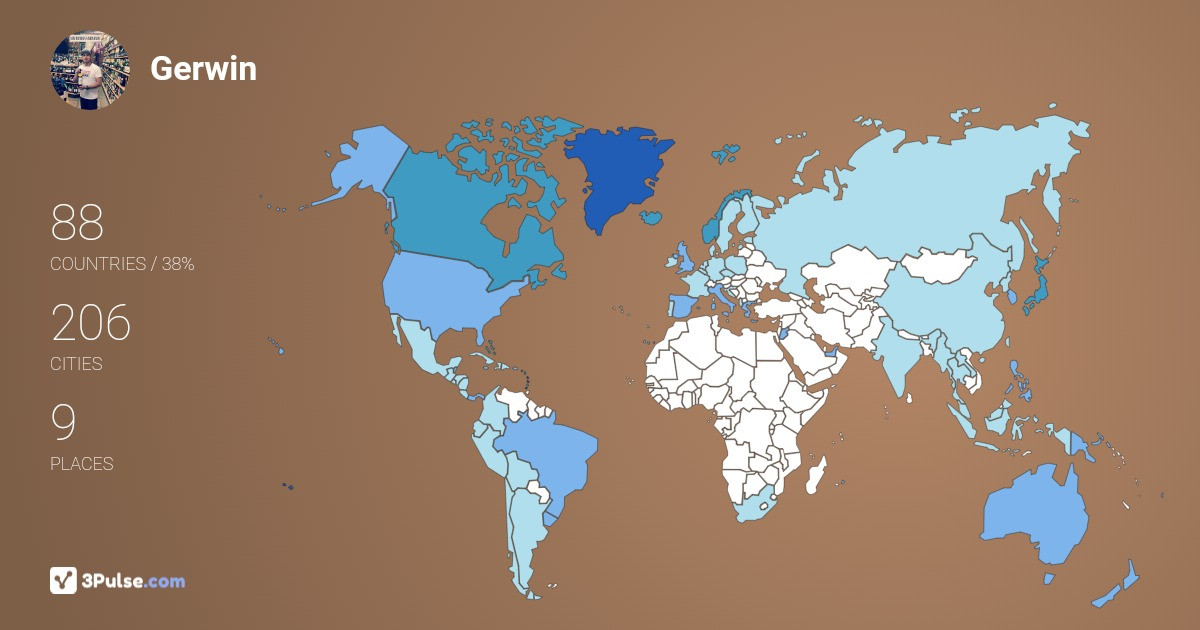 Gerwin Sacdalan's Travel Map Image
