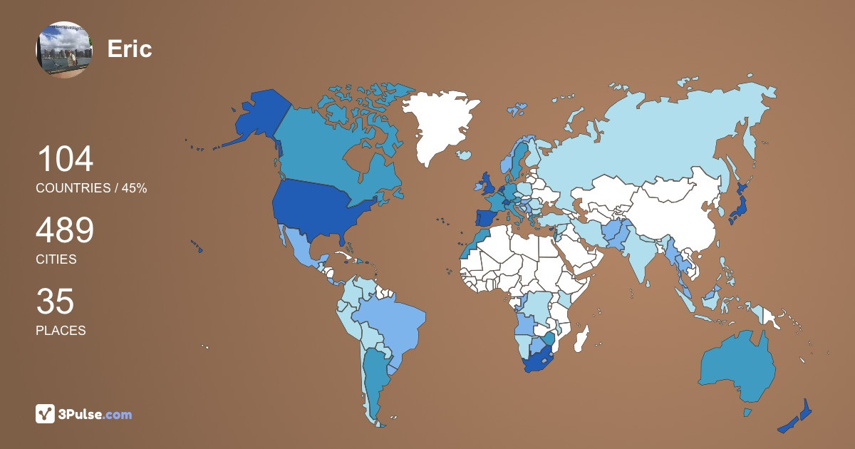 Eric Abreu's Travel Map Image