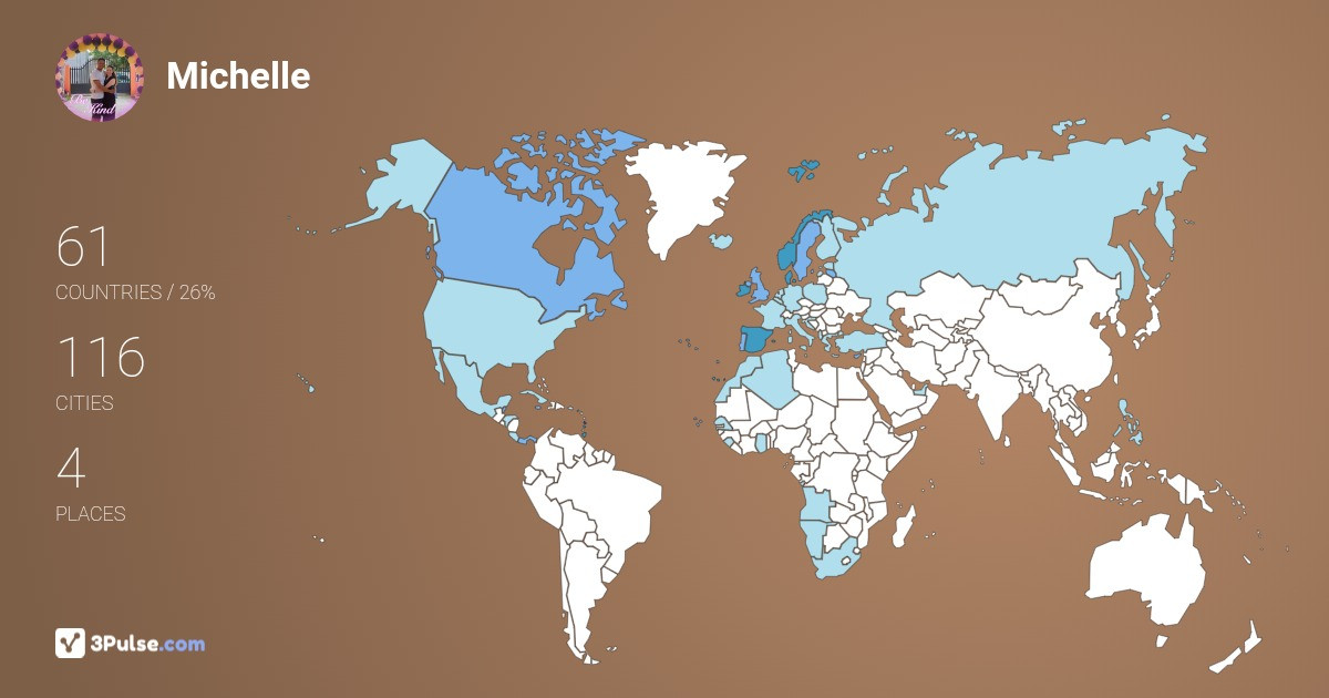 Michelle Dunne's Travel Map Image