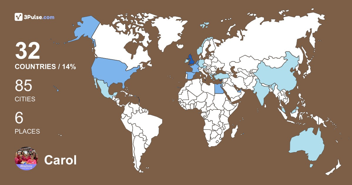 Carol McFarland's Travel Map Image
