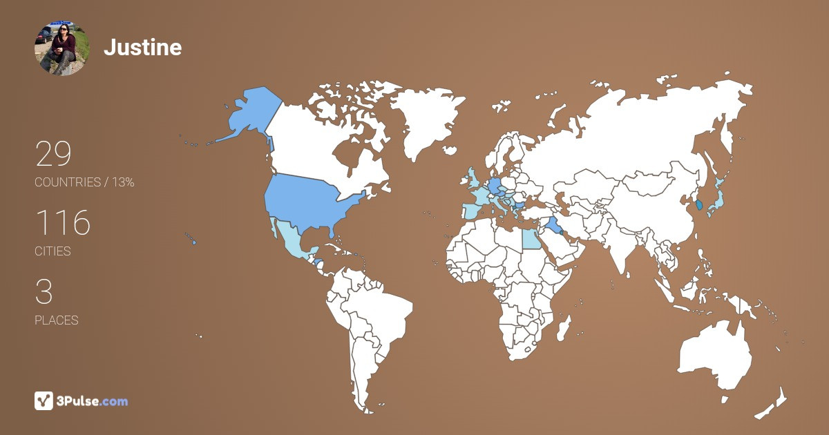 Justine Allene's Travel Map Image
