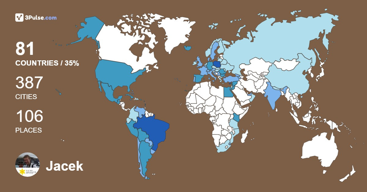 Jacek Padee's Travel Map Image