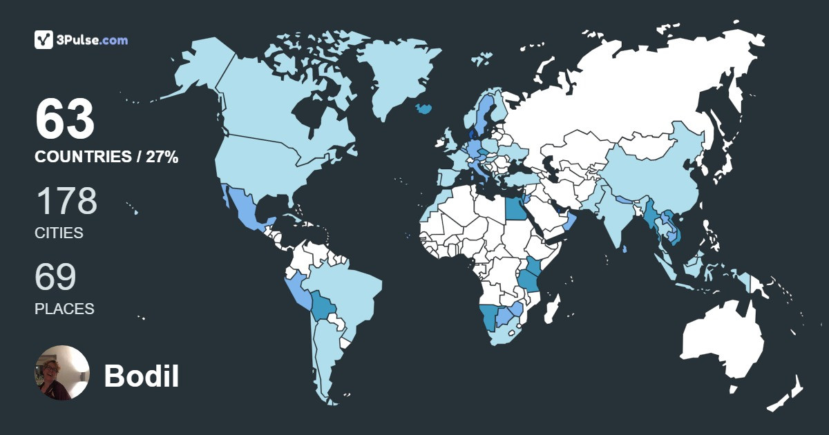 Bodil Madsen's Travel Map Image