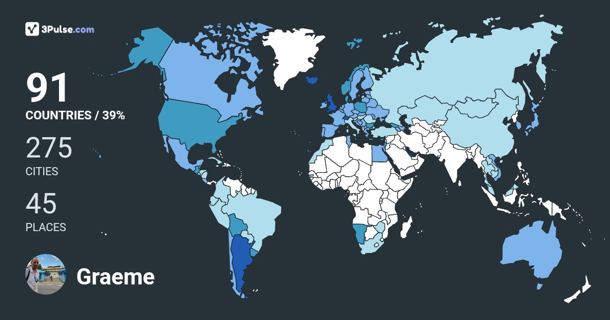 Graeme Feld's Travel Map Image