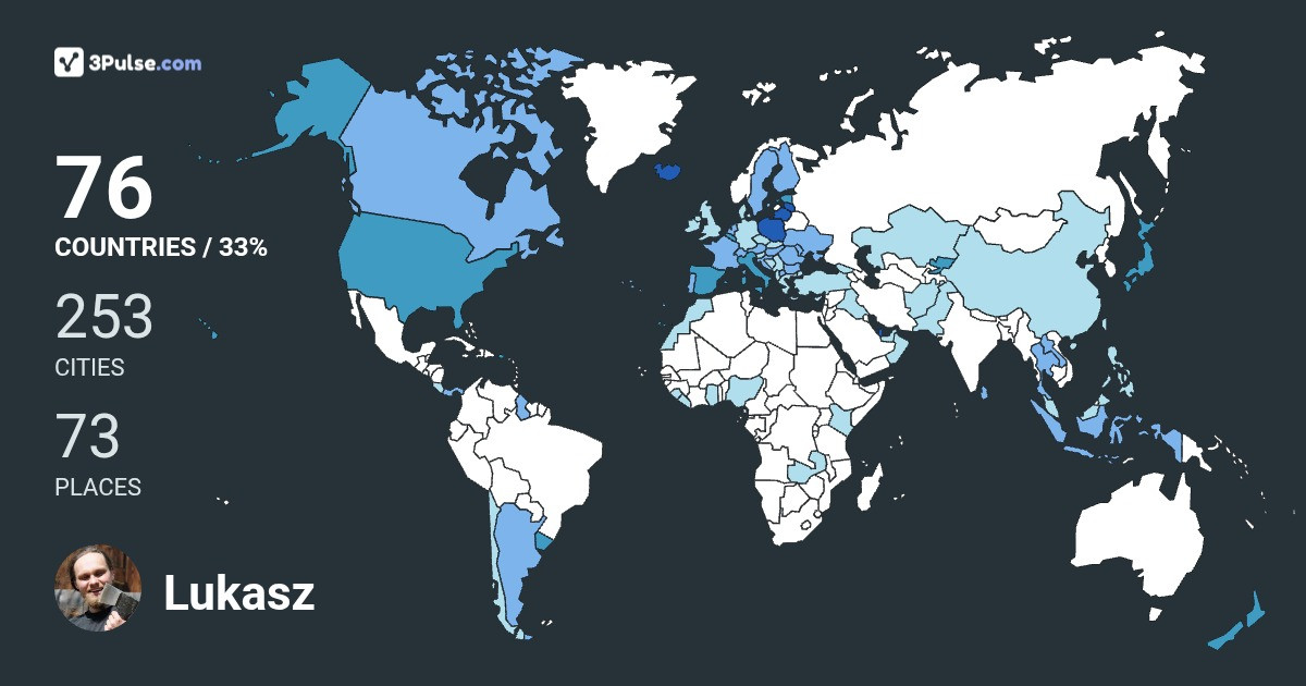Lukasz Wida-Domaradzki's Travel Map Image