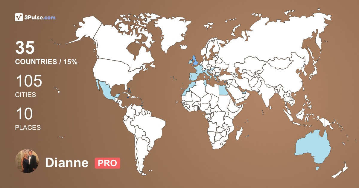 Dianne Marijewycz's Travel Map Image