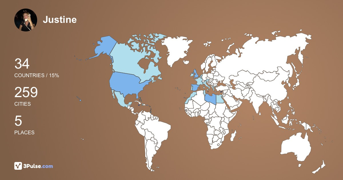 Justine Cook's Travel Map Image