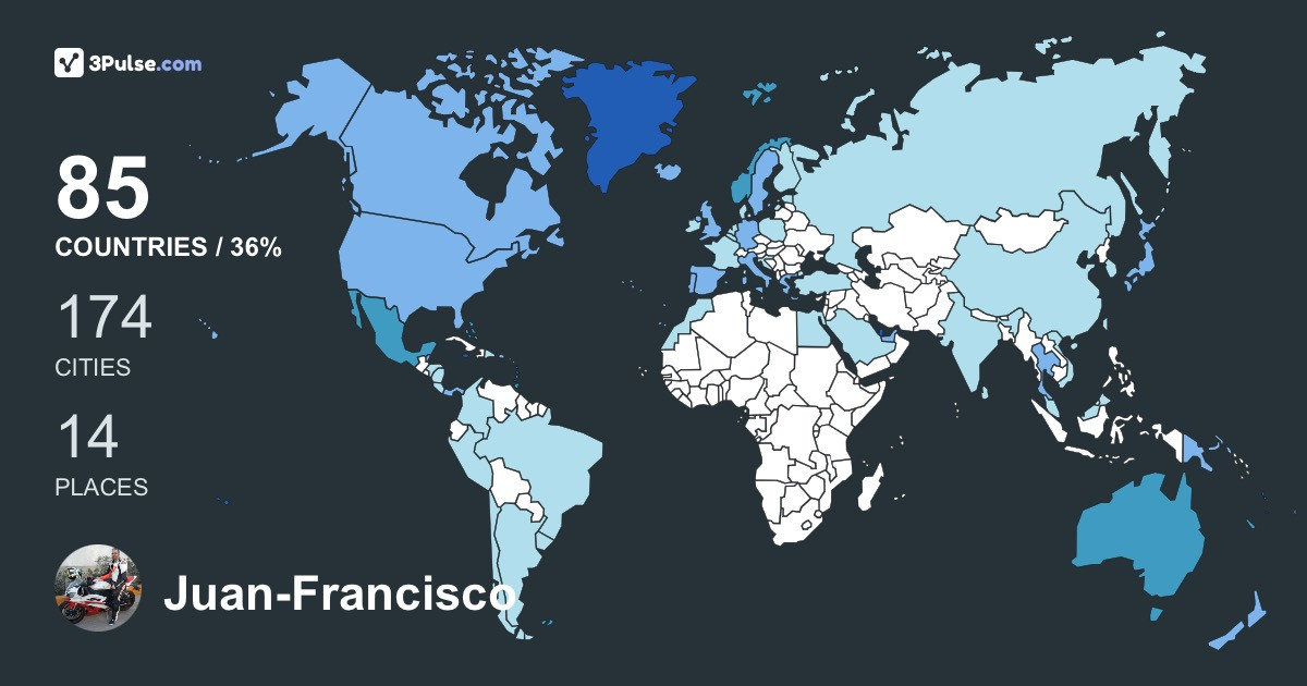 Juan-Francisco Zermeno-Guzman's Travel Map Image