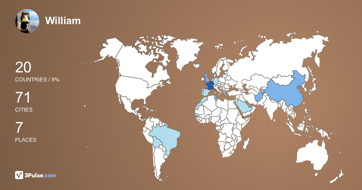 William Skh's Travel Map Image
