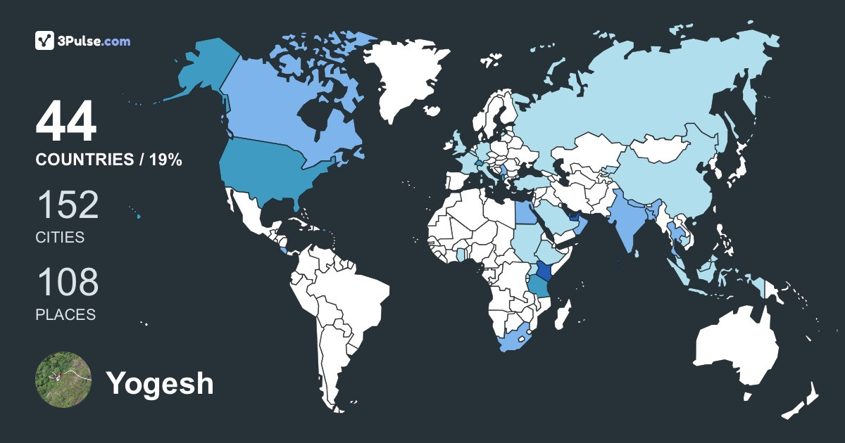 Yogesh Shroff's Travel Map Image