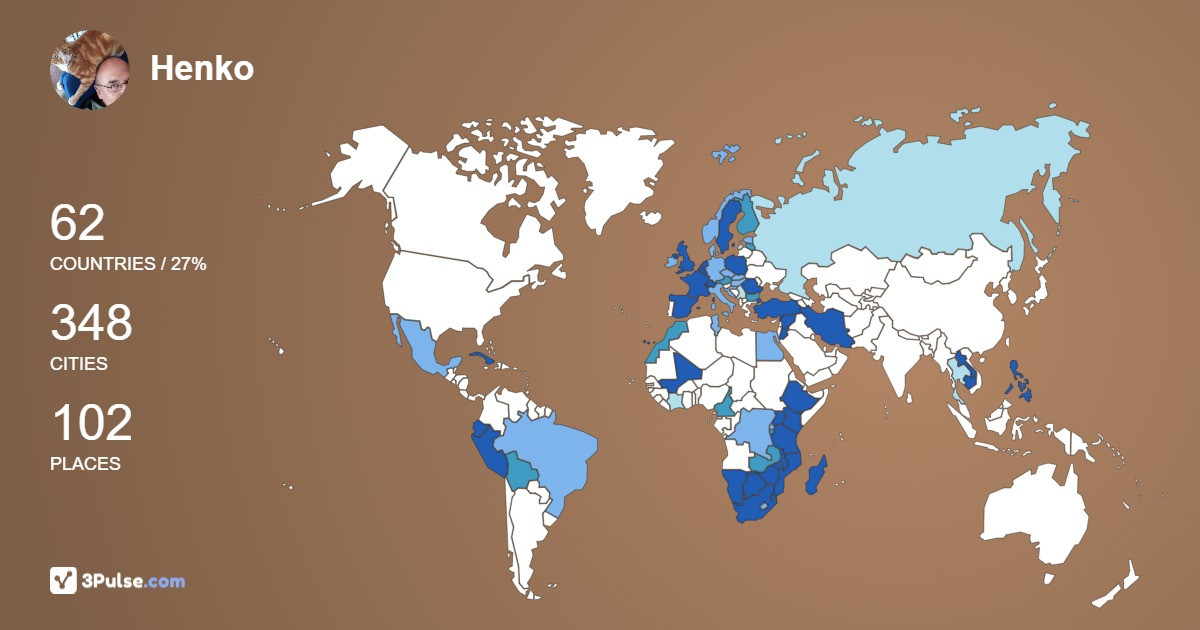 Henko Wentholt's Travel Map Image