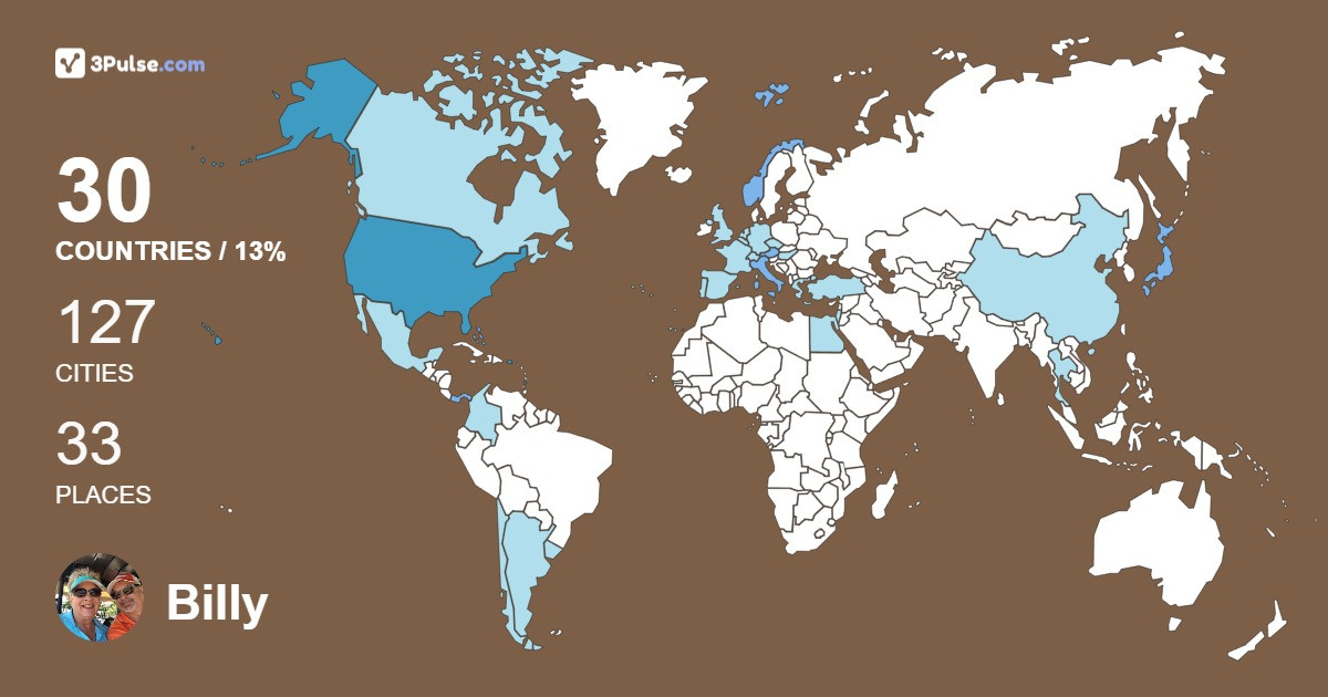 Billy Allaband's Travel Map Image