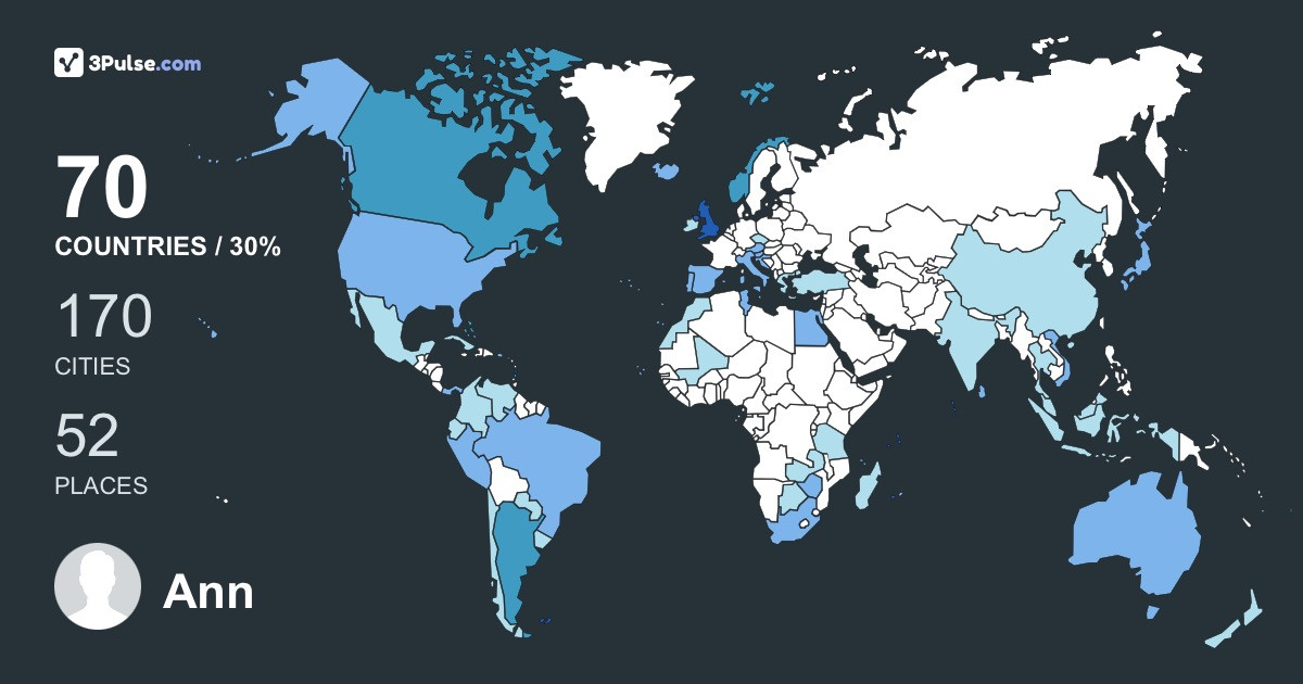 Ann Evans's Travel Map Image