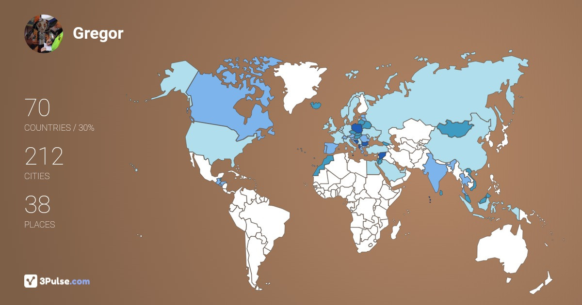 Gregor Spade's Travel Map Image