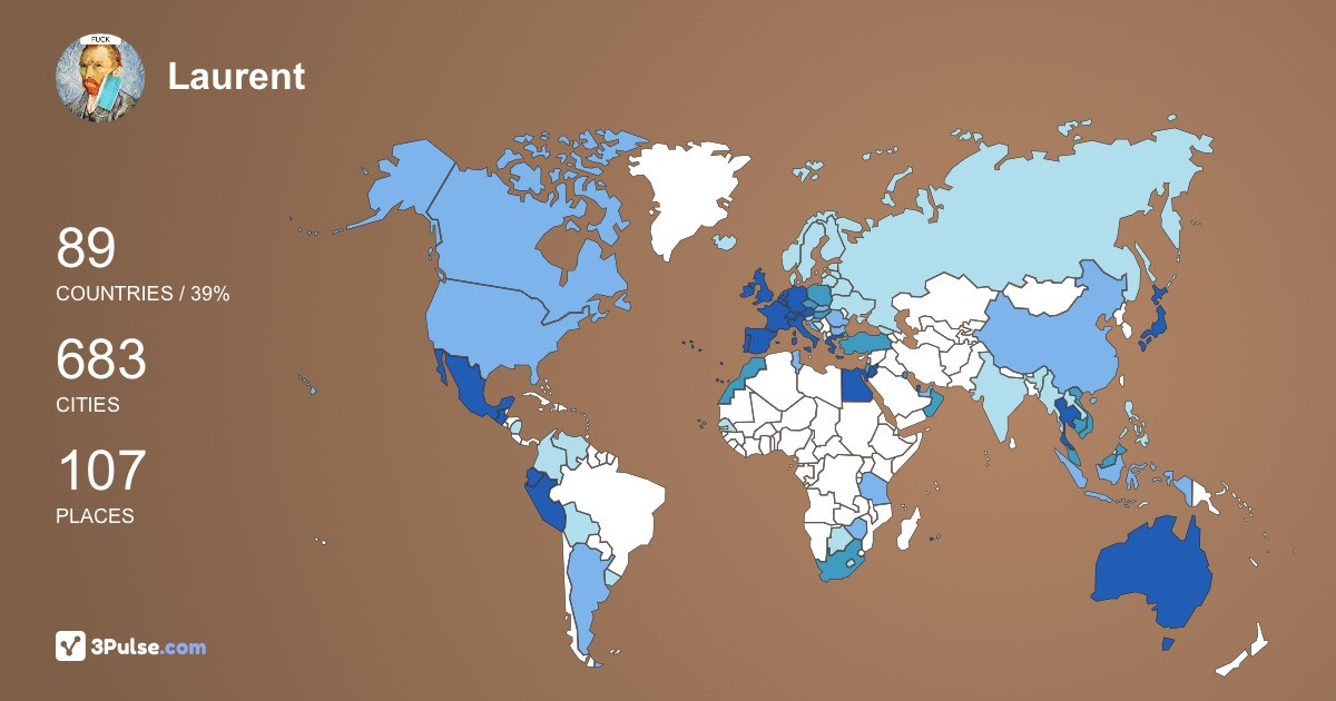 Laurent Klunge's Travel Map Image