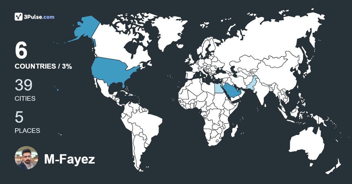 M-Fayez Lodhi's Travel Map Image