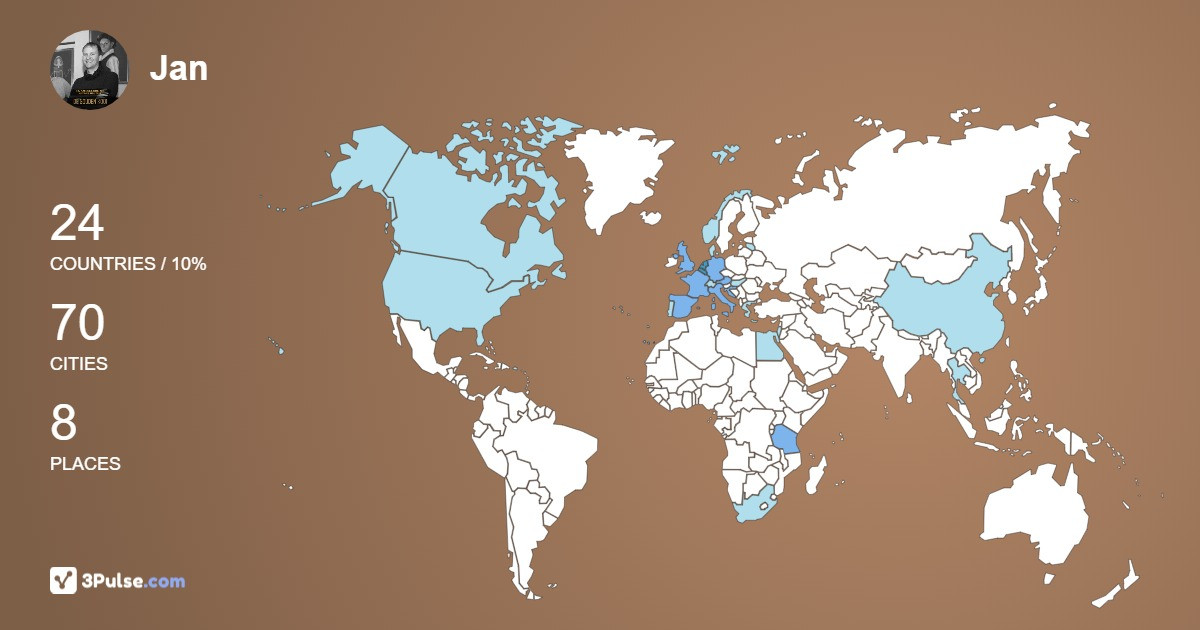 Jan Gheyle's Travel Map Image